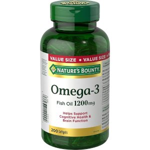 Nature's Bounty有助于支持心血管健康Omega-3 鱼油 1200mg 200颗