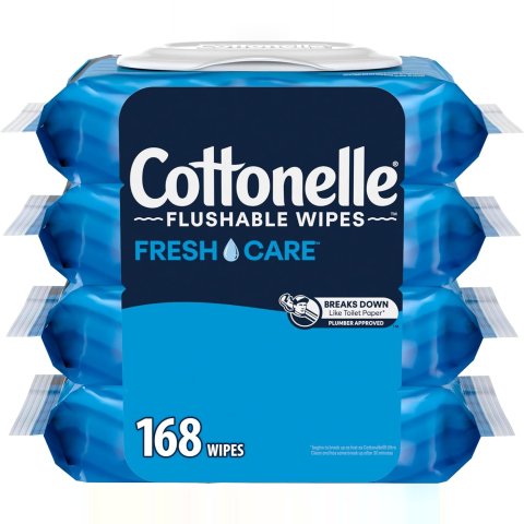 Cottonelle 湿厕纸4包 共168抽 可冲散纸巾