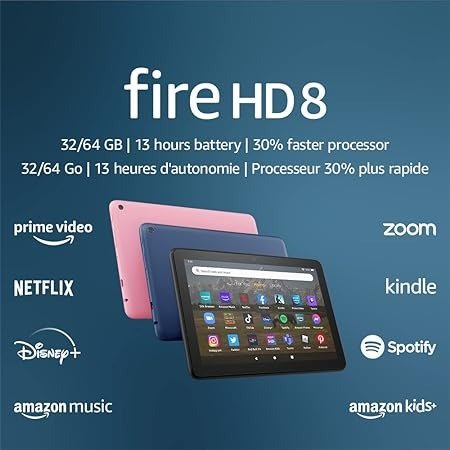  Fire HD 8 平板电脑，8 英寸高清显示屏，64 GB