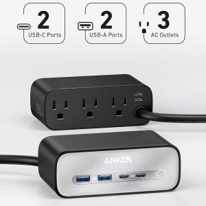 💥史低价💥：Anker 安克100W充电站 3AC插口 2USB-C 2USB-A