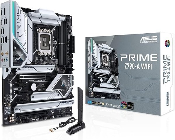 Prime Z790-A WiFi 6E LGA 1700 主板 (Intel®13th&12th) ATX Motherboard (16+1 DrMOS, PCIe 5.0,DDR5,4X M.2 Slots,2.5 Gb LAN,USB 3.2 Gen 2 Front Panel Type-C, Thunderbolt™ 4/USB4, DP)