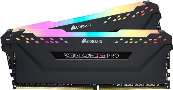 3200MHz内存条 Vengeance RGB PRO 16GB (2x8GB) DDR4 3200MHz C16 LED Desktop Memory, Black