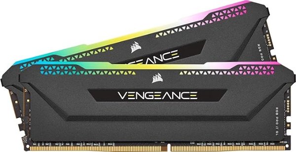 3600MHz内存条 Vengeance RGB Pro SL 32GB (2x16GB) DDR4 3600MHz (PC4-28800) C18 1.35V Desktop Memory - Black (CMH32GX4M2D3600C18)