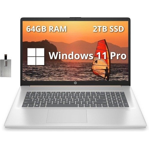 HP 17.3" FHD 笔记本 AMD Ryzen 5 5500U, 2TB SSD, 64GB RAM