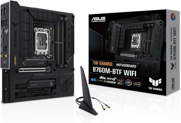 主板TUF Gaming B760M-BTF WiFi Intel® B760 (LGA 1700) mATX， DDR5, PCIe 5.0, Three PCIe 4.0 M.2 Slots, 12+1 DrMOS, Intel® Wi-Fi 6, Realtek 2.5Gb Ethernet, DisplayPort, HDMI™