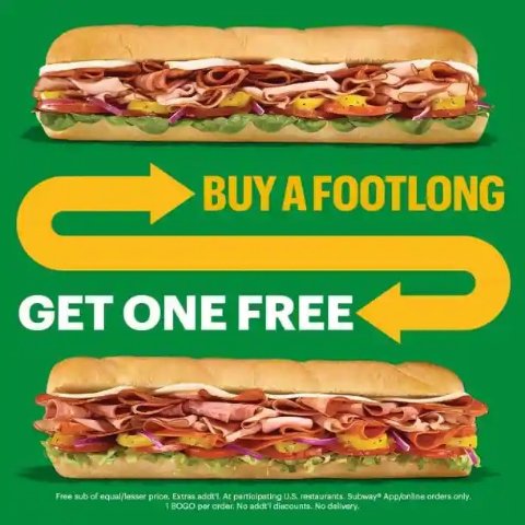 买1送1 快领码👉Subway Footlong 整条三明治 羊毛来了❗吃到爽