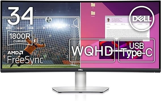 34寸曲面屏超宽屏显示器 WQHD (3440x1440) 100Hz 4Ms AMD FreeSync