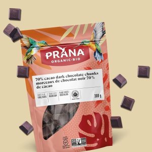 Prana 70% 可可有机黑巧克力块300g 无麸质 减肥嘴馋必备！