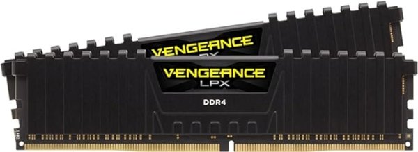 3200MHz内存条 Vengeance LPX 16GB (2 X 8GB) DDR4 3200 (PC4-25600) C16 1.35V Desktop Memory, 12 Gigabits Per Second - Black