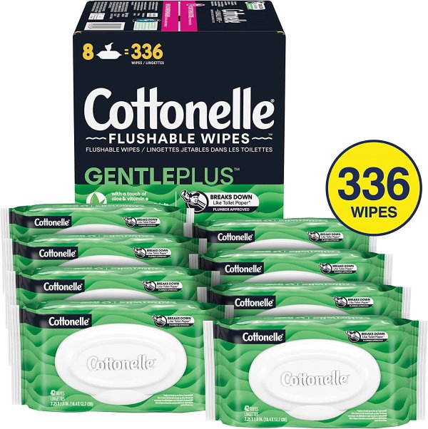 Cottonelle 芦荟VE湿厕纸8包336抽 