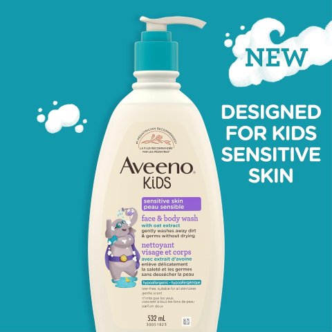 Aveeno 儿童2 合 1 洁面乳和沐浴露 低过敏