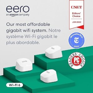  Amazon eero 6+ 双频Mesh Wi-Fi路由 3件套