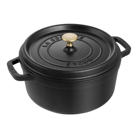 Staub La Cocotte 3.7 升铸铁圆形 Cocotte，黑色