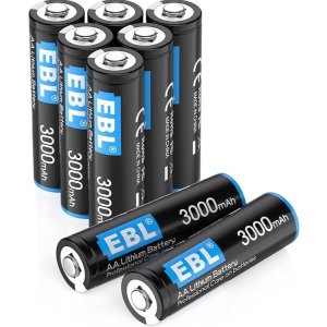 EBL 8节装AA 3000mAh 锂电池 持久耐用的非充电式电池