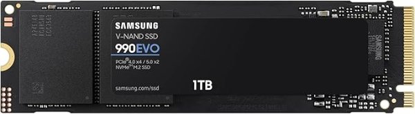 990 EVO SSD 1TB, PCIe 5.0 x2 M.2 2280, 读速高达 5,000MB/s