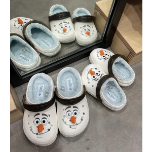 Crocs妹子能冲！超可爱的Disney Frozen Olaf 大童加绒洞洞鞋