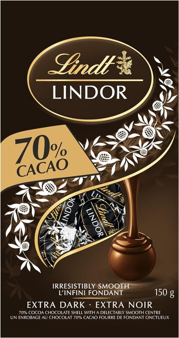 Lindt LINDOR 70% 黑巧克力球 150g