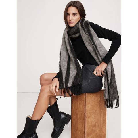 羊驼毛羊毛混纺围巾