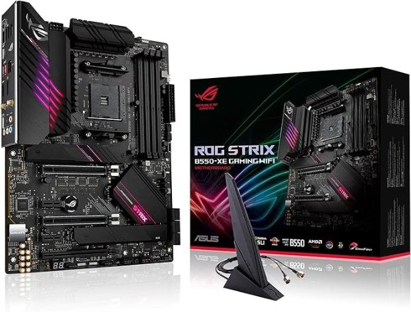 主板ROG Strix B550-XE Gaming WiFi AMD AM4 (Zen 3/3rd Gen Ryzen) ATX gaming (PCIe 4.0, WiFi 6, 2.5Gb LAN, 16(90A) power stages, bundledHyper M.2 x16 Gen 4 Card, Addressable Gen 2 RGB