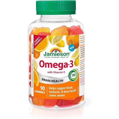 Jamieson Omega-3 +维生素D 软糖 90颗