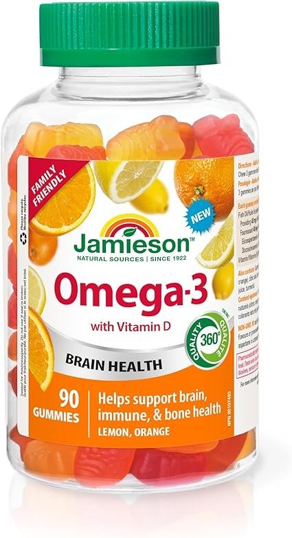 Jamieson Omega-3 +维生素D 软糖 90颗