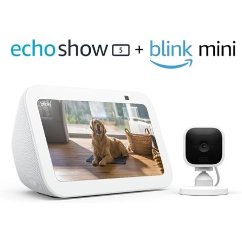 Echo Show 5 (第三代) 附带Blink Mini 冰川白