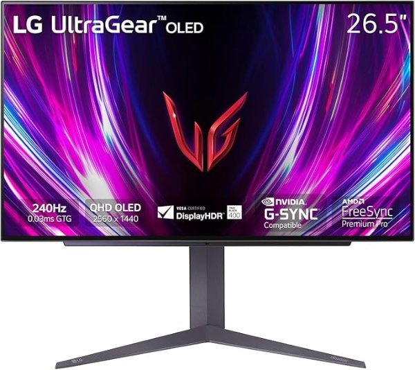 LG Ultragear™ 27 英寸 OLED 240HZ 显示器 （2560 x 1440）-27GS93QE-B