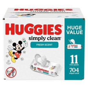 💥史低价💥：Huggies Simply Clean 婴儿湿巾 64抽 x 11包