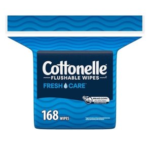 Cottonelle 无刺激可冲式湿厕纸/清洁湿巾 大包168张 补充装