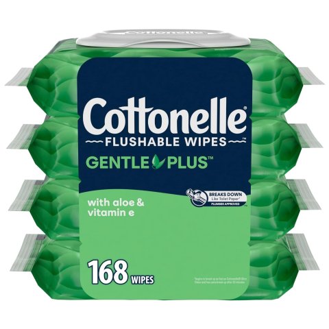 Cottonelle VE+芦荟 可冲湿厕纸 4包共168抽 囤货！