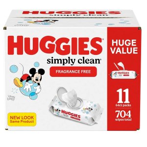 💥史低价💥：Huggies Simply Clean 婴儿湿巾 64抽 x 11包