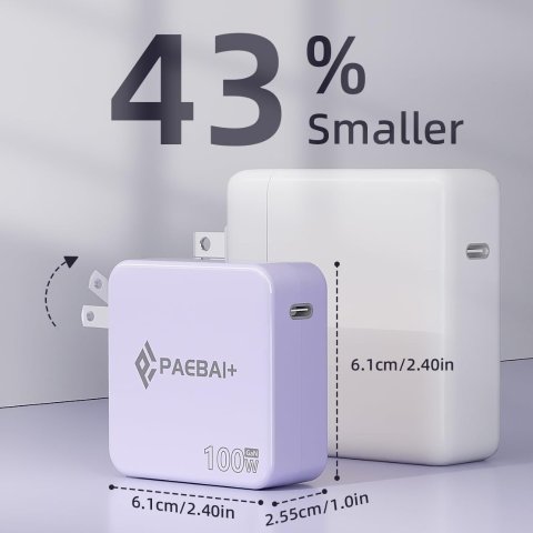 PAEBAI+ 100W USB C 充电器 性能与便捷完美融合