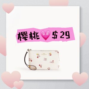 Coach Outlet 年末送礼指南💞封面樱桃爱心手拿包$29(国内￥600)