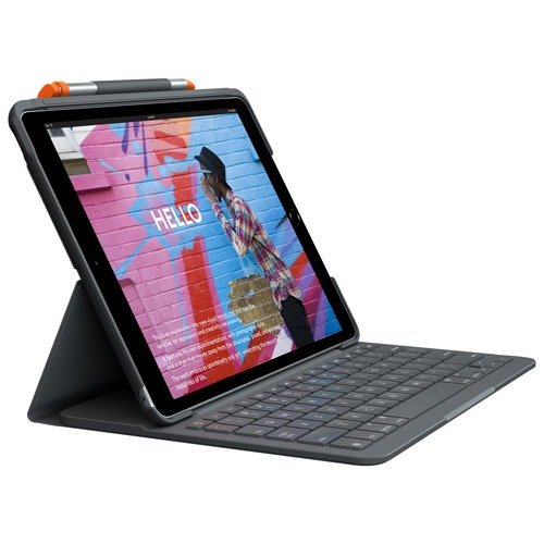 适用于 iPad 的罗技 Slim Folio 键盘保护套（第 9/8/7 代）- 黑色