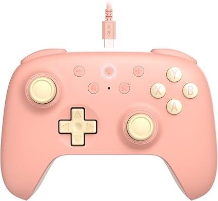 8Bitdo Ultimate 2C Wired Controller for Windows PC and Android, with 1000Hz Polling Rate, Hall Effect Joysticks and Hall Triggers, and Remappable L4/R4 Bumpers (Peach) 适用于 Windows PC 和 Android 的 8Bitdo Ultimate 2C 有线控制器，具有 1000Hz 轮询率、霍尔效应操纵杆和霍尔触发器，以及可重新映射的 L4/R4 缓冲器（桃色）