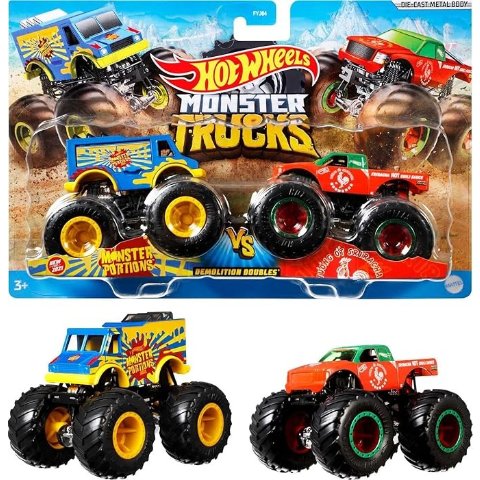 Hot Wheels Monster Trucks 玩具卡车 2 件装