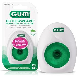 GUM ButlerWeave®牙线 薄荷味165M 专为健康牙齿设计