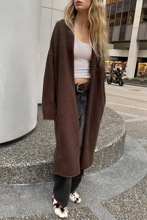 COZY LONG OPEN FRONT CARDIGAN