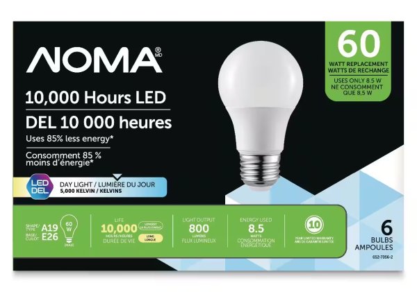 NOMA  基础家用非调光 LED 灯泡 6个 