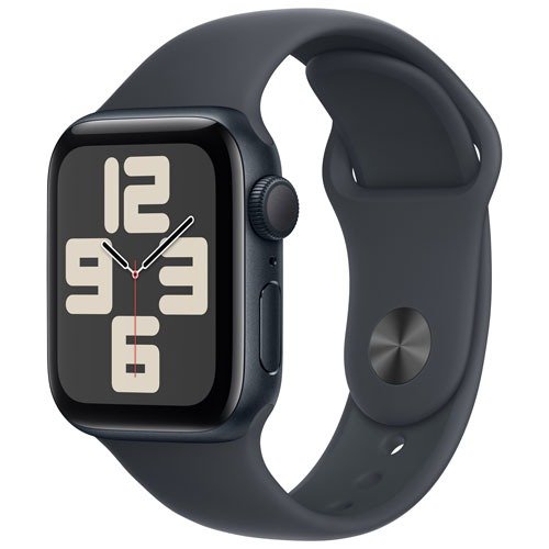 iWatch SE （GPS） 40 毫米午夜铝金属表壳配午夜运动表带 - 小号/中号