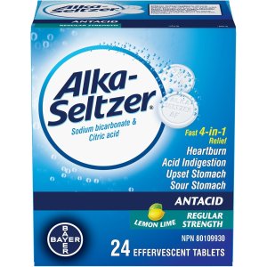 🥬白菜价🥬：Alka-Seltzer 抗酸胃灼热缓解泡腾片24片 青柠味