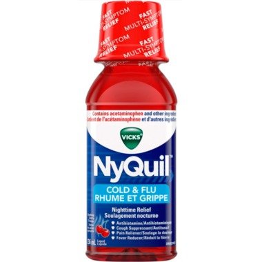 NyQuil 感冒和流感夜间缓解液体樱桃