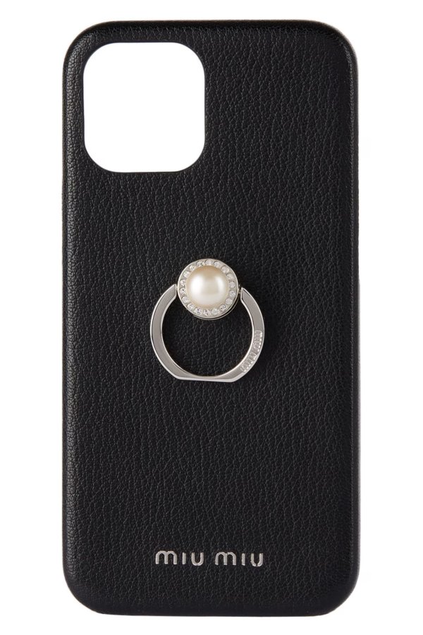 黑色 Madras Pearl Ring iPhone 12 Pro Max 手机壳