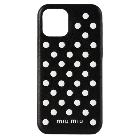 黑色 Polka Dot Studs iPhone 12/12 Pro 手机壳