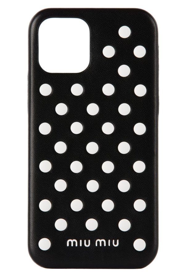 黑色 Polka Dot Studs iPhone 12/12 Pro 手机壳