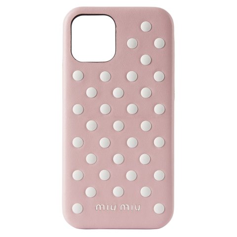 粉色 Polka Dot Studs iPhone 12/12 Pro 手机壳