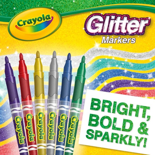 Crayola 闪光马克笔 6色套装 儿童创意手工好帮手