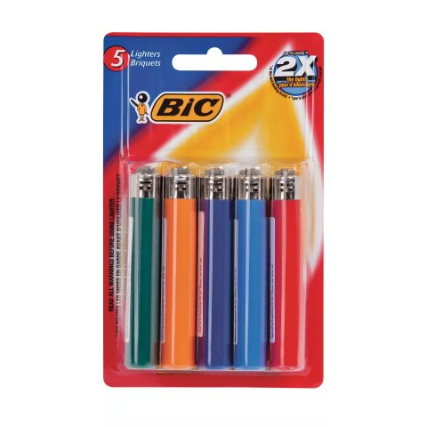 BIC Classic打火机，多色，5件装