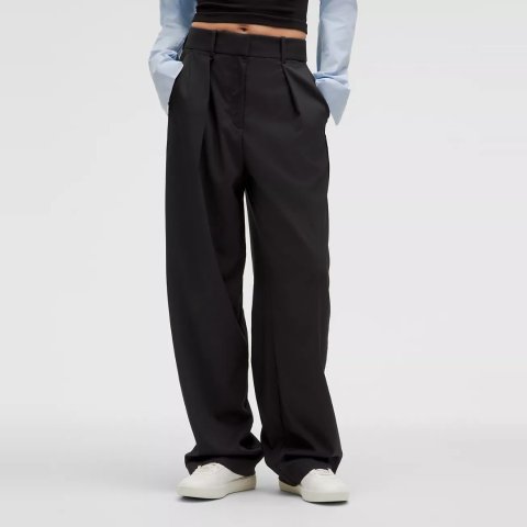 2次再降！$89收 (原$158)lululemon pleat front 高腰西裤阔腿裤 梨形神裤