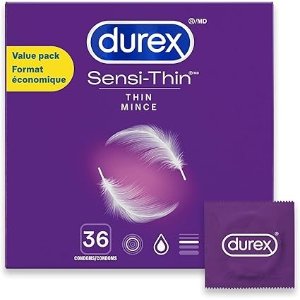 超值装! $0.38/个Sensi-Thin 超薄润滑 36只